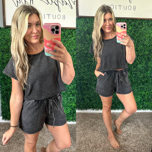 Back to Reality Mineral Wash Short Set - Maple Row Boutique 