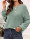 Round Neck Long Sleeve T-Shirt - Maple Row Boutique 