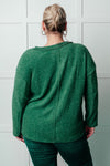 Simple Silhouette Brushed Hacci Sweater in Dark Green - Maple Row Boutique