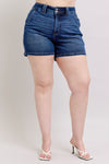 Judy Blue Full Size Double Button Waistband Denim Shorts Plus Size - Maple Row Boutique