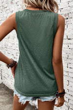 V-Neck Wide Strap Tank - Maple Row Boutique 