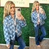 Checkered Denim Jacket - Maple Row Boutique