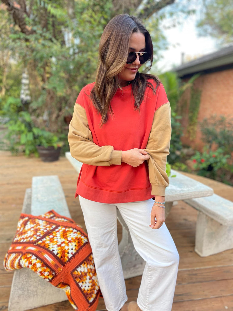 PREORDER: Scottie Two Tone Sweatshirt in Three Colors - Maple Row Boutique