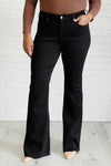 Etta High Rise Control Top Flare Jeans in Black - Maple Row Boutique 