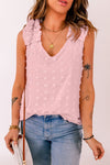 Full Size Swiss Dot V-Neck Tank - Maple Row Boutique 