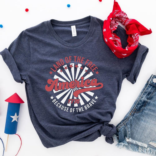 Land Of The Free Soft Graphic Tee - Maple Row Boutique 