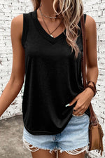 V-Neck Wide Strap Tank - Maple Row Boutique 