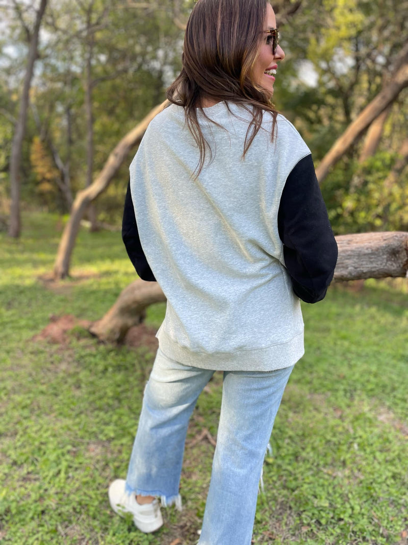 PREORDER: Scottie Two Tone Sweatshirt in Three Colors - Maple Row Boutique