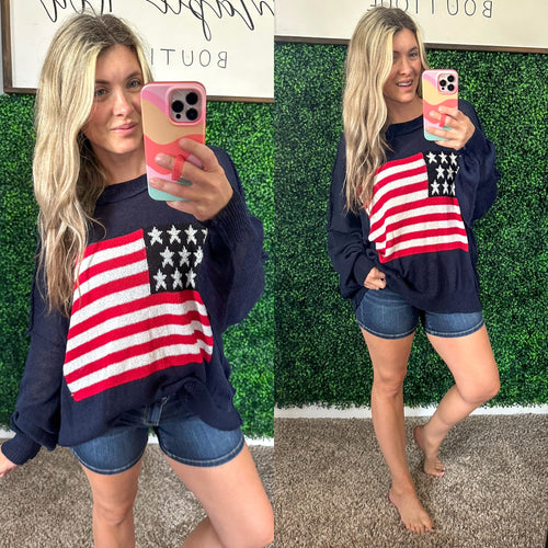 Oh Say Can You See Lightweight Pullover - Maple Row Boutique 