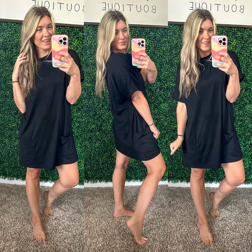 Kind Of Casual Pocket Tunic Dress - Maple Row Boutique 