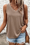 V-Neck Wide Strap Tank - Maple Row Boutique 