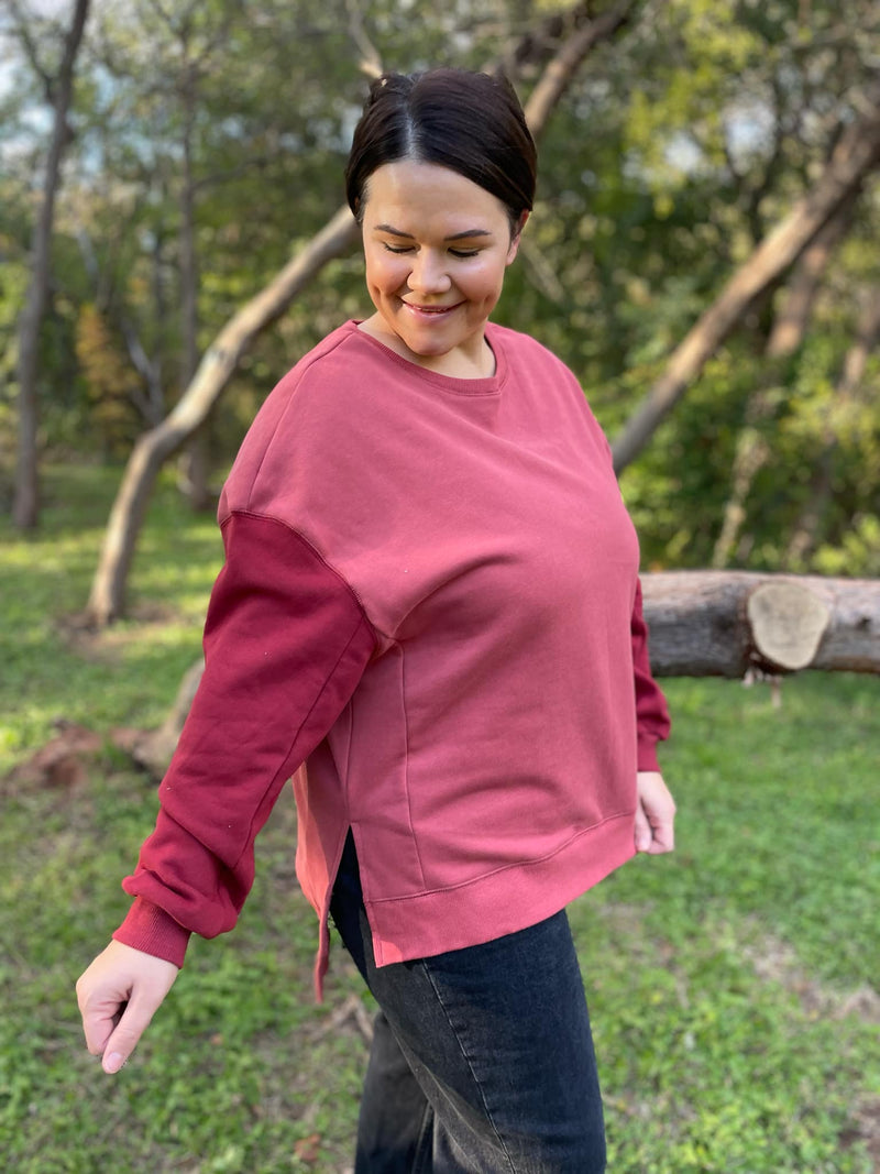 PREORDER: Scottie Two Tone Sweatshirt in Three Colors - Maple Row Boutique