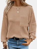 Round Neck Long Sleeve T-Shirt - Maple Row Boutique 