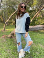 PREORDER: Scottie Two Tone Sweatshirt in Three Colors - Maple Row Boutique