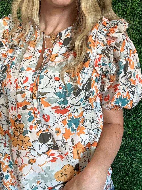 It's Intuitive Floral Blouse - Maple Row Boutique 