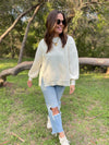 PREORDER: Thinking It Over Waffle Knit Pullover in Three Colors - Maple Row Boutique