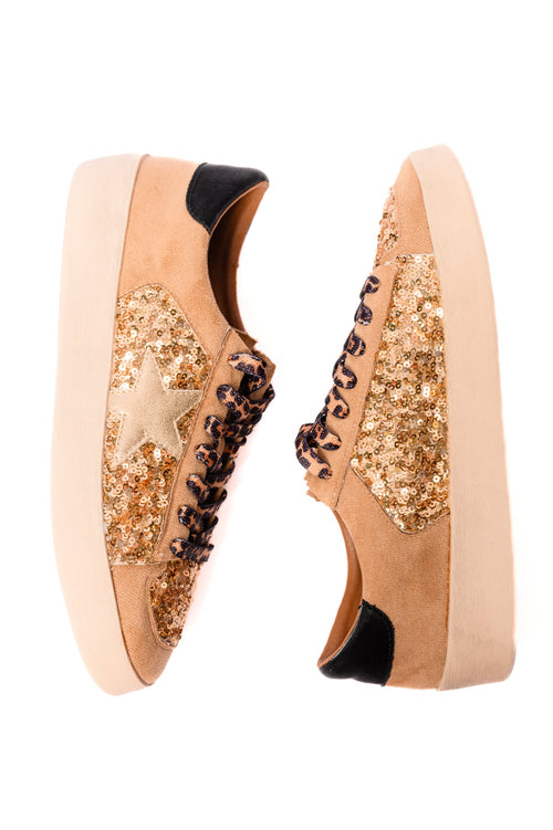 Another Round Sneakers in Gold Sequins - Maple Row Boutique 