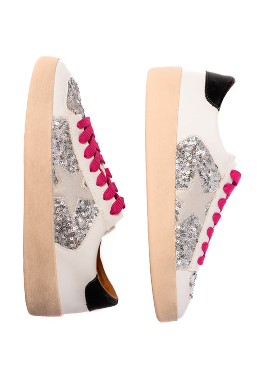 Another Round Sneakers in Silver Sequins - Maple Row Boutique 