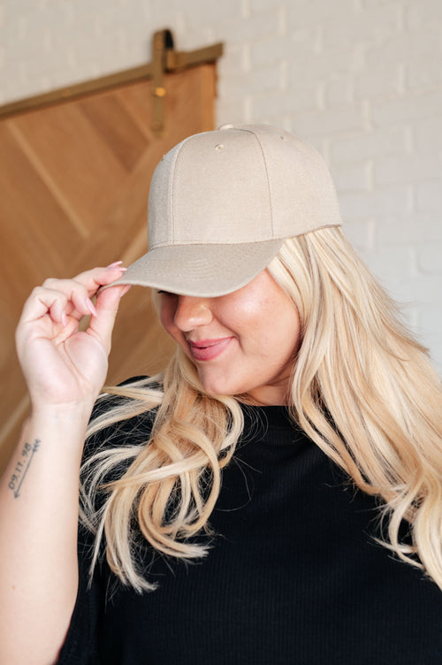 Basic Babe Ball Cap in Khaki - Maple Row Boutique 