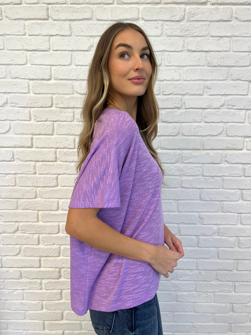 Basically Flowing Dolman Sleeve Top in B Lavender - Maple Row Boutique