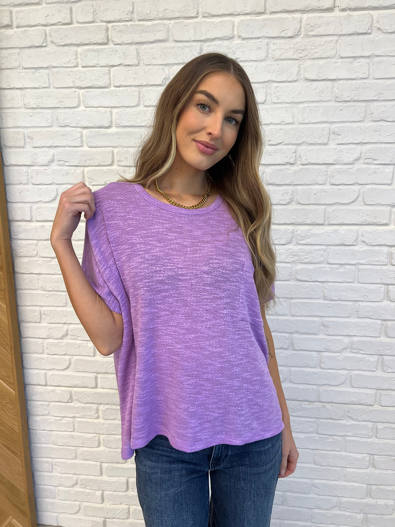 Basically Flowing Dolman Sleeve Top in B Lavender - Maple Row Boutique