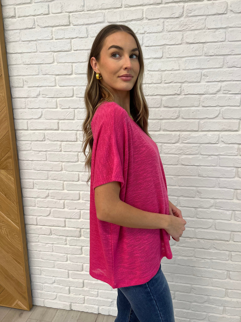 Basically Flowing Dolman Sleeve Top in Hot Pink - Maple Row Boutique