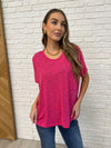 Basically Flowing Dolman Sleeve Top in Hot Pink - Maple Row Boutique