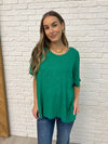 Basically Flowing Dolman Sleeve Top in Kelly Green - Maple Row Boutique