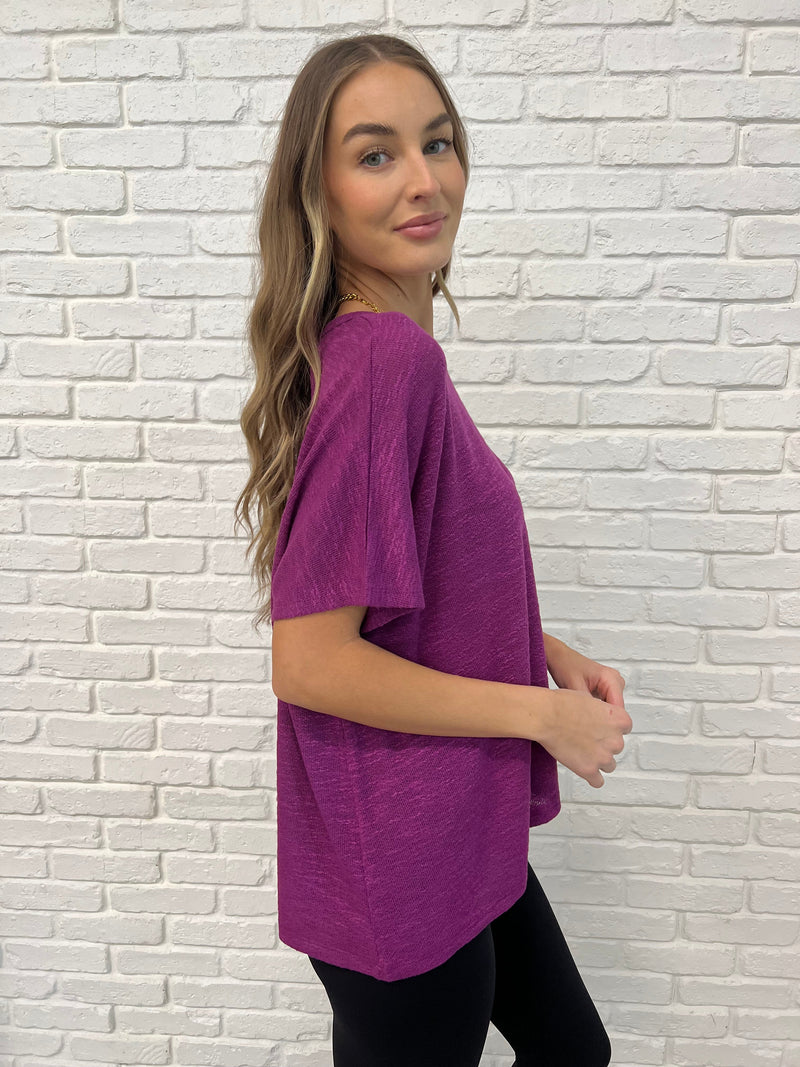 Basically Flowing Dolman Sleeve Top in Lt Plum - Maple Row Boutique