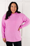 Basically My Favorite Hooded Pullover in Bright Mauve - Maple Row Boutique