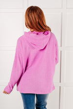 Basically My Favorite Hooded Pullover in Bright Mauve - Maple Row Boutique