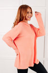 Basically My Favorite Hooded Pullover in Coral - Maple Row Boutique