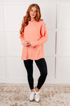 Basically My Favorite Hooded Pullover in Coral - Maple Row Boutique