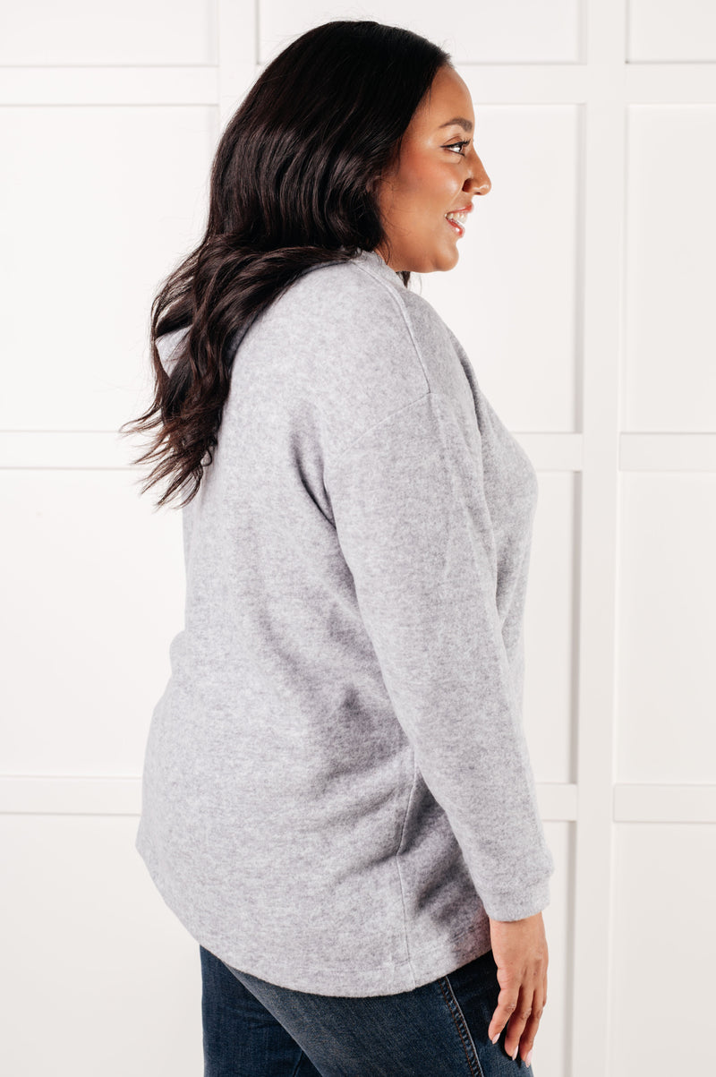 Basically My Favorite Hooded Pullover in Heather Grey - Maple Row Boutique