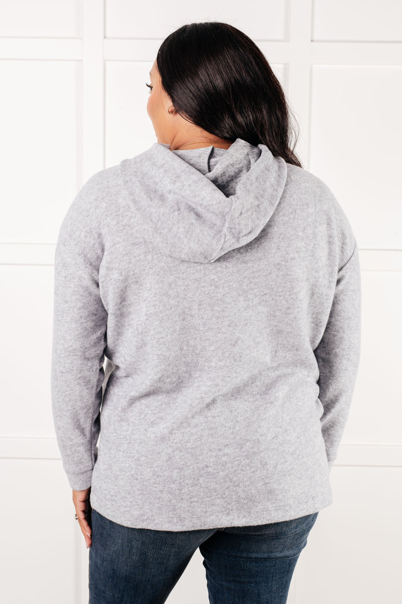 Basically My Favorite Hooded Pullover in Heather Grey - Maple Row Boutique