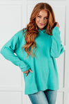 Basically My Favorite Hooded Pullover in Turquoise - Maple Row Boutique