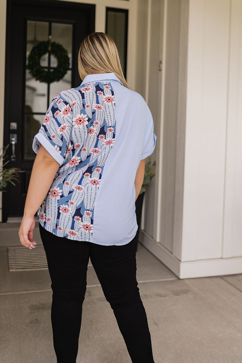 Best Of Both Worlds Button Down Top - Maple Row Boutique 