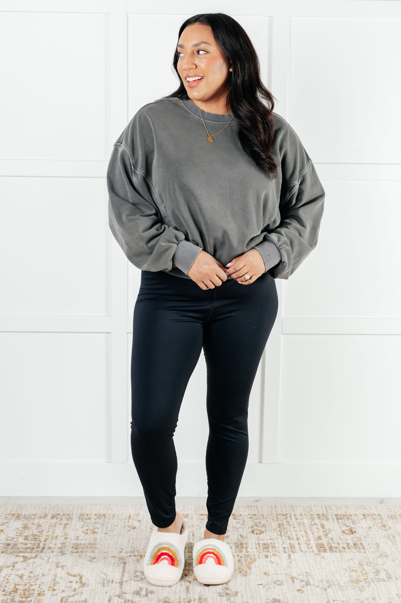 Beyond the Basics Pullover in Ash Black - Maple Row Boutique