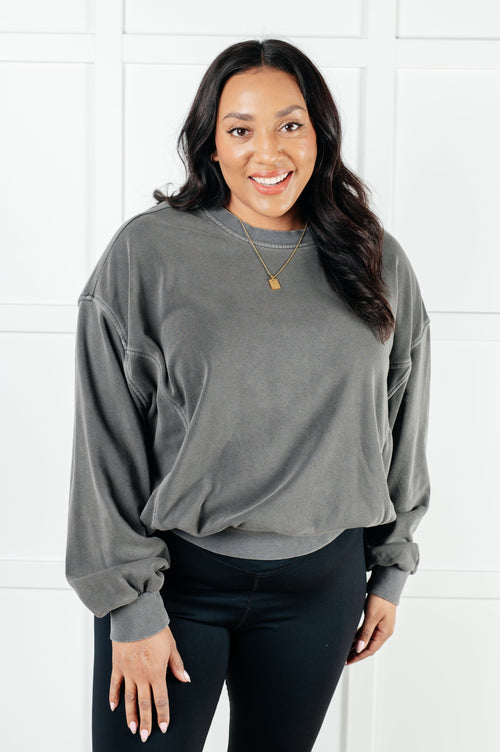 Beyond the Basics Pullover in Ash Black - Maple Row Boutique