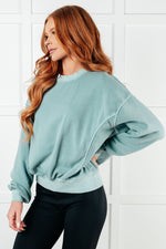 Beyond the Basics Pullover in Blue Grey - Maple Row Boutique