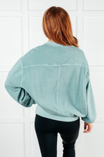 Beyond the Basics Pullover in Blue Grey - Maple Row Boutique