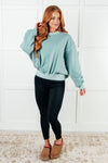 Beyond the Basics Pullover in Blue Grey - Maple Row Boutique