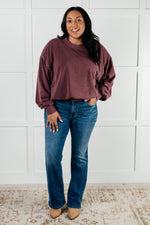 Beyond the Basics Pullover in Eggplant - Maple Row Boutique