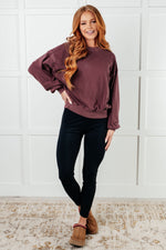 Beyond the Basics Pullover in Eggplant - Maple Row Boutique