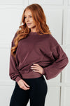 Beyond the Basics Pullover in Eggplant - Maple Row Boutique