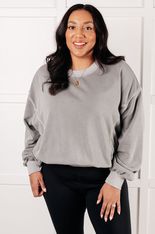 Beyond the Basics Pullover in Sleet - Maple Row Boutique