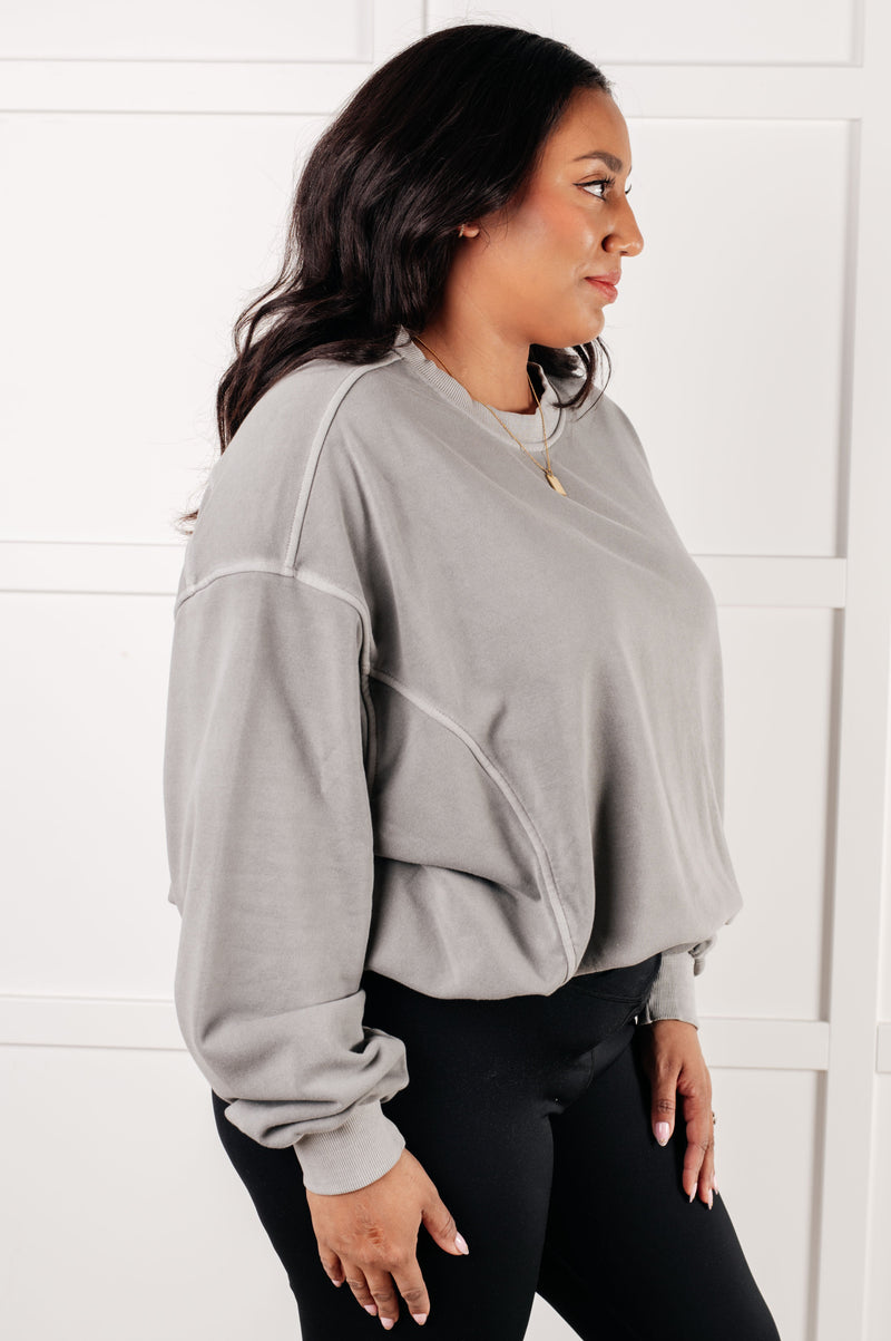 Beyond the Basics Pullover in Sleet - Maple Row Boutique