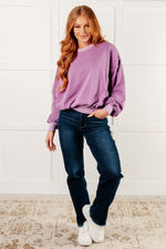 Beyond the Basics Pullover in Violet - Maple Row Boutique