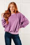 Beyond the Basics Pullover in Violet - Maple Row Boutique