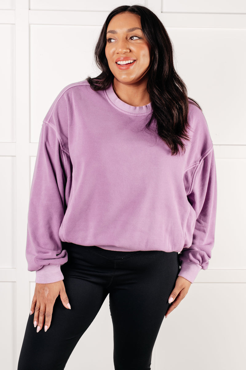 Beyond the Basics Pullover in Violet - Maple Row Boutique